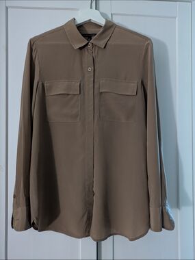 Victoria's Secret Size S Taupe Button-Front Blouse